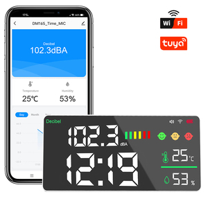 Reloj <span class=keywords><strong>Despertador</strong></span> de Pared con Detector de Sonido HD, Medidor de Ruido en Decibelios, Medidor de Temperatura y Humedad - Product Image 6