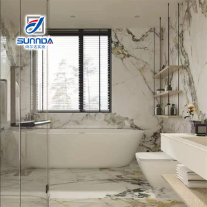 Goden mármol de alta calidad Calacatta gris flujo de agua encimeras de cuarzo y mesas losa de piedra de cuarzo - Product Image 4