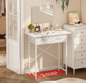 Tocador Moderno de Madera con Espejo y <span class=keywords><strong>Cajones</strong></span>, Escritorio de Maquillaje de Lujo para Dormitorio - Product Image 4