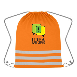 Premium Nylon Reflective Safety Drawstring Sportpacks Cheap Promotional Sports Backpack for Safety Features and Sports Gifts