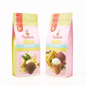 Bolsas Reutilizables para Snacks con Cierre Zip, Impresión en Huecograbado, Fondo Plano, Sellado de 8 Lados, Compuesto de Aluminio y Plástico PE, con Fuelle Lateral, Resellables, para Pasteles - Product Image 1