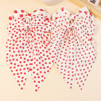 Barrettes à cheveux double couche imprimé fraise mignonnes pour enfants, accessoires décoratifs pour filles, nœuds pour la décoration de la nuque