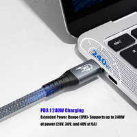 Câble USB4 Gen3 Type-C en alliage d'aluminium ULT-unite coaxial 0,2 m/0,8 m 40 Gbit/s 240 W Charge rapide pour ordinateur, écouteurs, téléphone portable