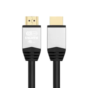 Kabel HDMI Bersertifikasi, Kabel HDMI Kecepatan Tinggi Ultra 48Gbps 1M 1.5M 2M 3M 4M 5M 8K60Hz 4K120Hz 2.1