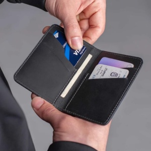 Best Quality Luxury Personalized Full Grain Leather <b>Card</b> <b>Holder</b> with Engraved Logo Genuine Leather Letter Pattern - Product Image 3