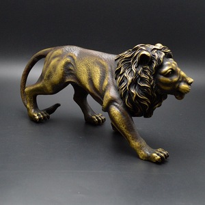 Figura de león de bronce para decoración del hogar, oficina, entrada de la sala de estar, pieza de arte de cobre, exhibición creativa, regalo para amigos - Product Image 5