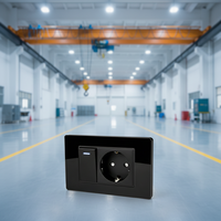 Prise murale électrique Jinmai Switches Factory 118 avec panneau en verre blanc, noir, gris, certification CE, prise murale USB pour l'Europe