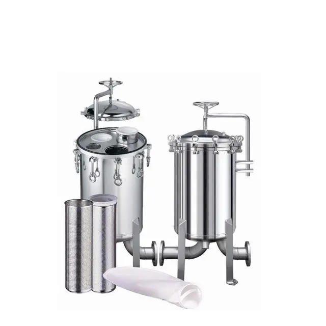 Vệ sinh SS304 316 xử lý nước sữa nước giải khát lọc chất lỏng duy nhất nhiều túi lọc nhà ở 150PSI áp lực cho bán