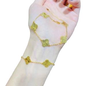 Nuovo Braccialetto da Donna in Lega Dorata a Forma di <span class=keywords><strong>Quadrifoglio</strong></span> - Accessorio Regalo per San Valentino e Festival Qixi - Product Image 4