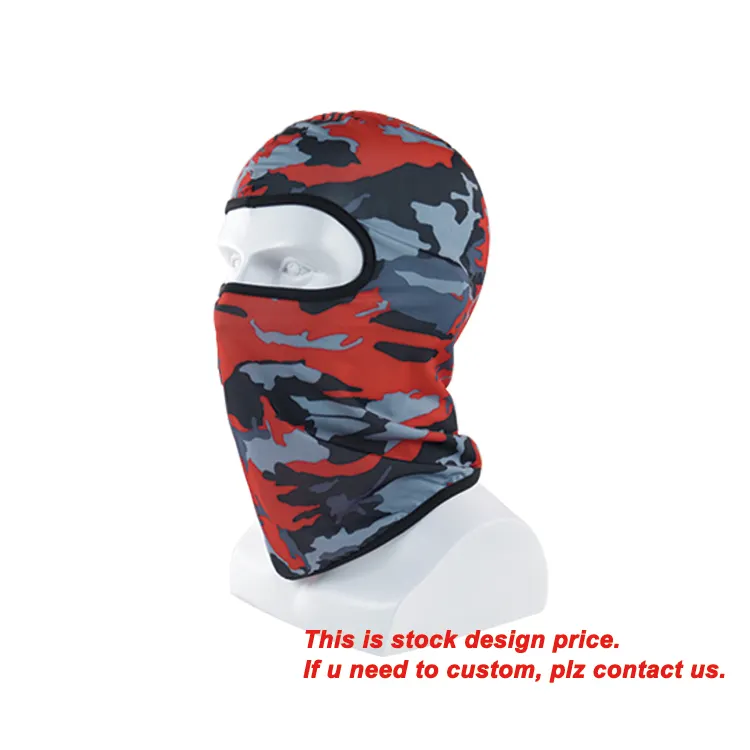 En gros logo personnalisé masque facial complet imprimé visage couverture Ski moto 1 trou coupe-vent cagoule capuche