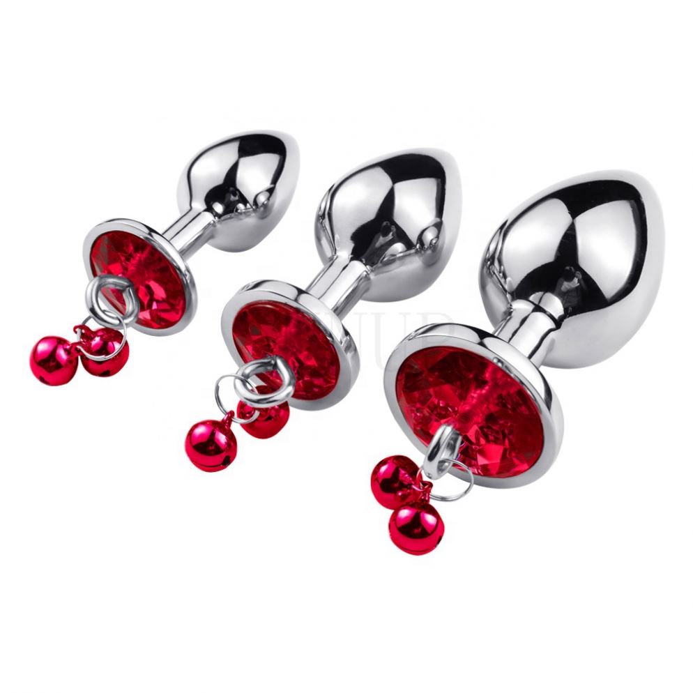Silver Metal Jewel Anal Butt Plug - Custom Box & Bells Silver Metal Jewel Anal Butt Plug - Custom Box & Bells