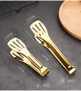 ที่คีบอาหารโลหะสำหรับร้านอาหาร ขนาด 5 7 <span class=keywords><strong>9</strong></span> 12 นิ้ว ที่หนีบอาหารสีทอง อุปกรณ์ครัวสำหรับอาหารและเครื่องดื่ม ที่คีบอาหารสแตนเลส 304 - Product Image 3