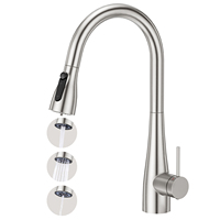 Ventes directes d'usine Robinet d'évier de cuisine en acier inoxydable 304 à poignée unique moderne classique pour une utilisation en hôtel Prix attractif