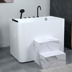 Bañera Acrílica Individual Profunda Pequeña Moderna para Baño, Bañera Independiente Pequeña - Product Image 2