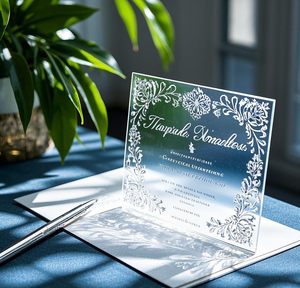 JINZHI Sublimation Acrylic Custom Elegant Royal Best Seller Wedding <strong>Invitation</strong> Card For Wedding Party