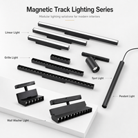 Downlight COB magnétique sur rail, style dimmable, multi-têtes, montage en surface, aluminium, CRI 95 élevé, pour éclairage commercial intérieur