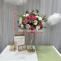 DKB - Meilleures ventes - Centres de table pour mariage - Décorations de table - Fleurs artificielles - Boule de fleurs artificielles en soie pour la décoration de mariage