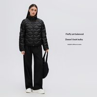 Veste matelassée pliable pour femme SHINBENE, coupe-vent, col montant, courte, légère, portable, pour les voyages en plein air