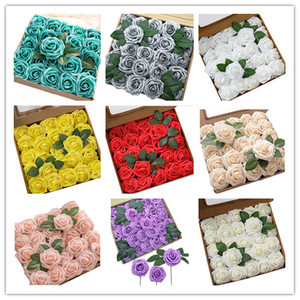 8cm PE rose con steli di schiuma composizioni floreali per il matrimonio e decorazioni per la casa per la festa della mamma di Natale torna a scuola - Product Image 4