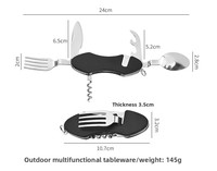 Ensemble de couverts pliables multifonctionnels en acier inoxydable pour camping et extérieur, couteau, fourchette, cuillère, baguettes, détachables