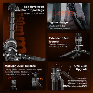 Monopié de Viaje <span class=keywords><strong>COMAN</strong></span> M1 Pro V5 con Placa de Liberación Rápida para Cámara DSLR, Soporte de Trípode Ligero con Elevación con un Clic, Capacidad de Carga de 20 kg - Product Image 5