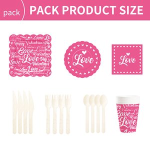 ชุดจานชามวันวาเลนไทน์ DAMAI จานกระดาษวันวาเลนไทน์ ผ้าเช็ดปากสำหรับงานเลี้ยงวันวาเลนไทน์สุดโรแมนติก สำหรับ 8 ท่าน - Product Image 6