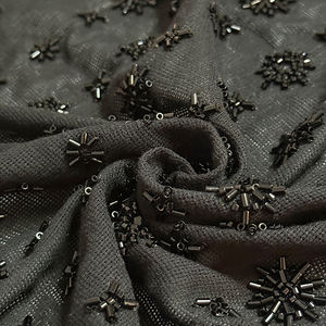 ผ้าตาข่ายฝ้ายปักลายดอกไม้เล็กๆ ประดับด้วยลูกปัด ทนทาน เหมาะสำหรับทำกระเป๋า ชุดราตรี เสื้อคลุม เสื้อโค้ท - Product Image 4