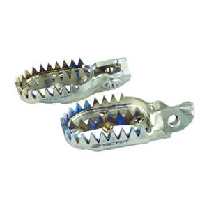 Pair of Titanium Scar Ktm SX 85 18-25 Footpegs with Gripper <b>Skid</b> <b>Plates</b> - Product Image 1