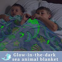 Couverture de canapé-lit douce et écologique en peluche, imprimé vie marine Glow Dolphin, style européen-américain, 50x60 pouces