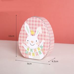 Venta caliente Fábrica Forma de huevo Caja de lata de Pascua Caramelo Chocolate Regalo Caja de embalaje de lata de metal para el día de Pascua - Product Image 5