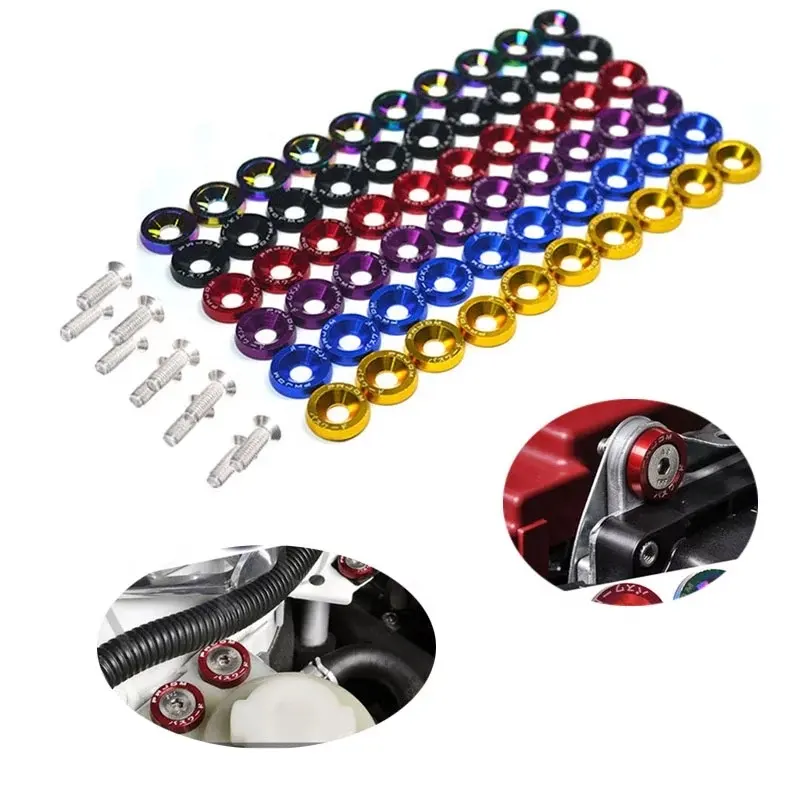 10pcs M6 JDM Auto Modificato Hex Fermi Fender Rondella Paracolpi Motore Concavi Viti Auto-styling