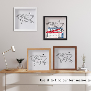 2025 Thiết Kế Mới Gỗ Phiêu Lưu Lưu Trữ Và Hộp Lưu Trữ Vé Bưu Thiếp Bản Đồ Collector Của Hộp Khung Ảnh Hộp Tiền - Product Image 3