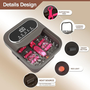 Bain de pieds électrique pliable à jets d'eau et bulles, chauffage rapide, <span class=keywords><strong>massage</strong></span> des pieds, favorise la circulation sanguine, spa pour les pieds - Product Image 2