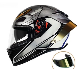 Casco de Fibra de Carbono DOT, Casco Integral para Motocicleta, Casco con Bluetooth y Alerón Trasero Grande - Product Image 4