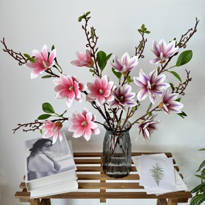 Simple 6 tête <span class=keywords><strong>millénaire</strong></span> magnolia décoration maison mariage <span class=keywords><strong>fleur</strong></span> artificielle en gros - Product Image 3