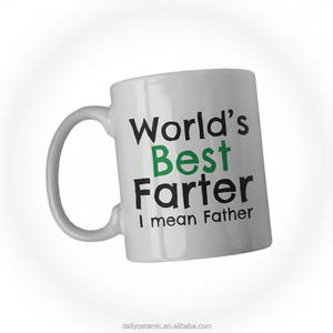 Mug à café en céramique personnalisé « Le meilleur farteur <span class=keywords><strong>du</strong></span> <span class=keywords><strong>monde</strong></span> » pour la fête des pères, 11 oz, en grès blanc, tasse en porcelaine pour cadeau d'anniversaire pour papa - Product Image 1