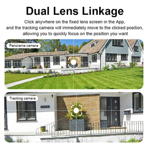 OEM 6MP HD tầm nhìn ban đêm ngoài trời dẫn đèn pha góc rộng ống kính kép không dây CCTV liên kết PTZ camera IP với Đèn tường - Product Image 6