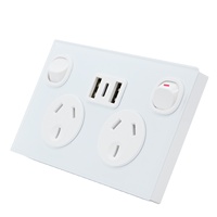 Prises et interrupteurs électriques en verre SAA RCM, PD 30W 2USBA+USBC, point de prise GPO 10A, prise murale électrique