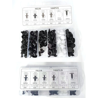 100 pièces nouveau Kit de fixation de clips de retenue de carrosserie en plastique avec 18 tailles de rivets à poussoir automatique et de dissolvant de fixation