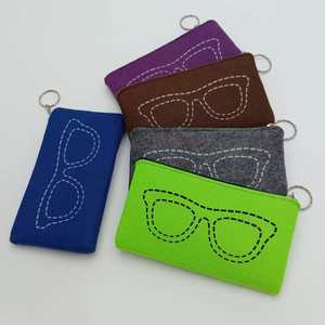 Niedriger Preis Mode erneuerbare einfache Filz Brille Tasche Persönlichkeit Reiß verschluss tasche Multifunktion ale Brille <span class=keywords><strong>Box</strong></span> <span class=keywords><strong>Box</strong></span> praktische Aufbewahrung tasche - Product Image 1