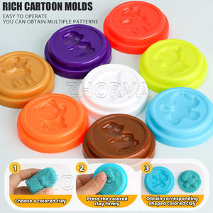 Zhorya mainan kerajinan anak-anak, 8 buah Diy warna kerajinan tangan air kering tanah liat lembut Montessori - Product Image 3