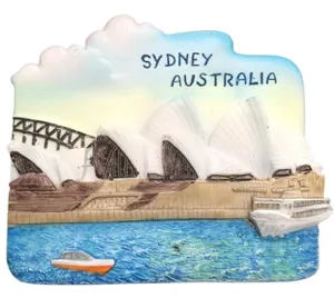 Resin 3D refrigerator magnet Sydney Opera House Harbour Bridge souvenir