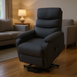 Sillón Reclinable Eléctrico de Masaje en Tela Gris Oscuro con Control Remoto para Sala de Estar - Product Image 2