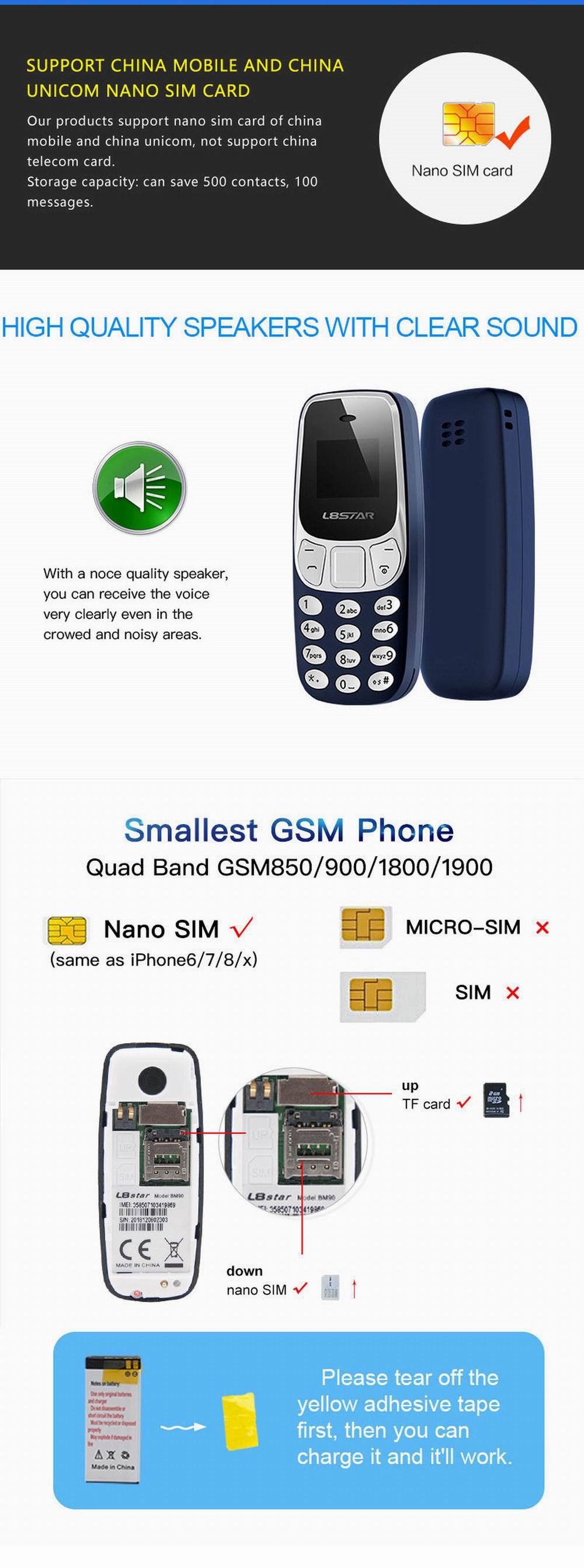 Wholesale Factory Supply GSM mobile phone BM10 Sim Card 0.66 Inch Mini Phone Small Phone