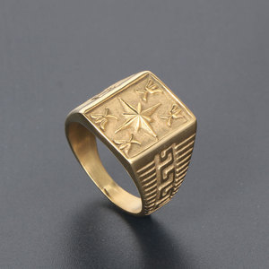 Men's Star Pattern <b>Ring</b> SA1086 Metal Geometry Jewelry Gift - Product Image 3