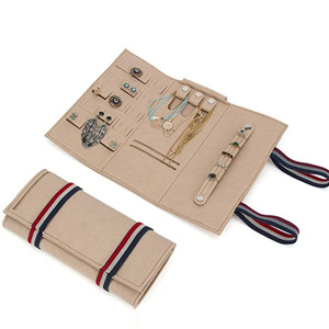 Sac de rangement pour bijoux de voyage en feutre, sac de rangement pour boucles d'oreilles et bracelets, organisateur de bijoux mural créatif - Product Image 1