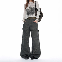 Jeans décontractés amples et larges de style américain, tendance, de haute qualité, multi-poches, pour hommes et femmes