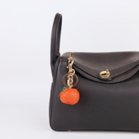 Simulatie Fruit Tas Charm, OEM & ODM Maatwerk, Oranje Perzik Pinda Harsen Hangertje voor Handtas, Rugzak, Reistas, Sleutelhanger