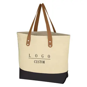 Zero waste cheap high quality blank printed brand name promotion advertising Beach Grocery Cotton Shopping Tote Bags