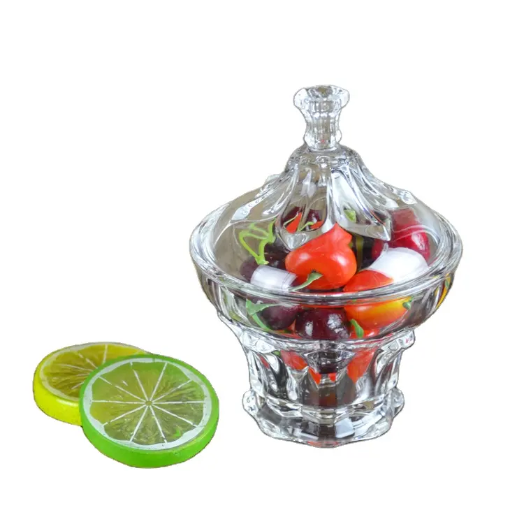 Wholesale Creative Candy Storage Jar Cheap Price Decoration Glass Coffee Bean Container with Lid Chinese Style Relief Jar